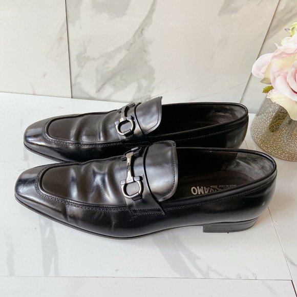 Salvatore Ferragamo Black Leather Dress Shoes 10